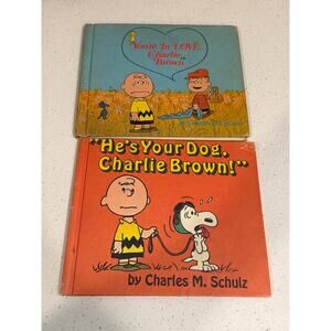 2 hard cover Charlie Brown books from the 60’s